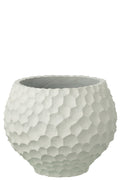 J-Line bloempot Inkepingen + Buiten zand - steen - wit - M