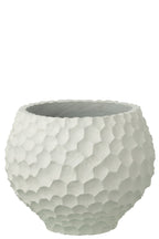 J-Line bloempot Inkepingen + Buiten zand - steen - wit - M