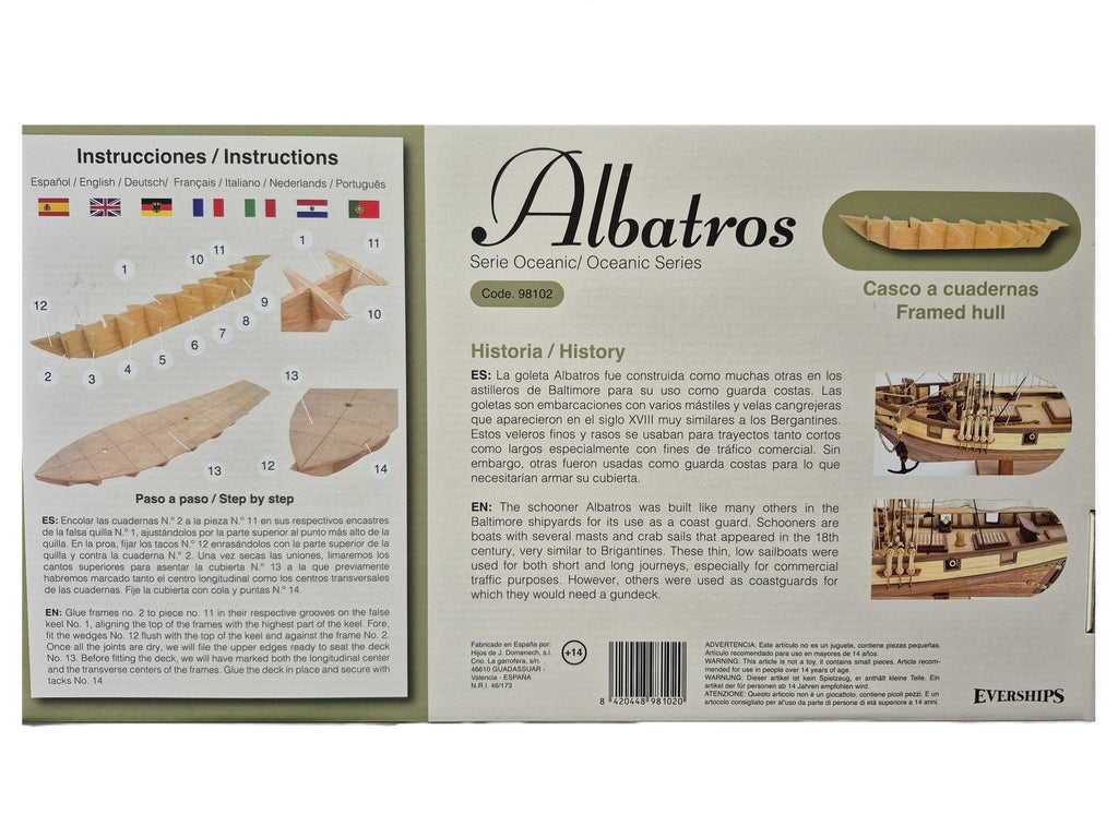 Modelbouw Zeilschip Schip Schoener 'Albatros' van hout