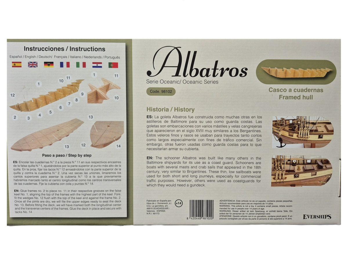 Modelbouw Zeilschip Schip Schoener 'Albatros' van hout