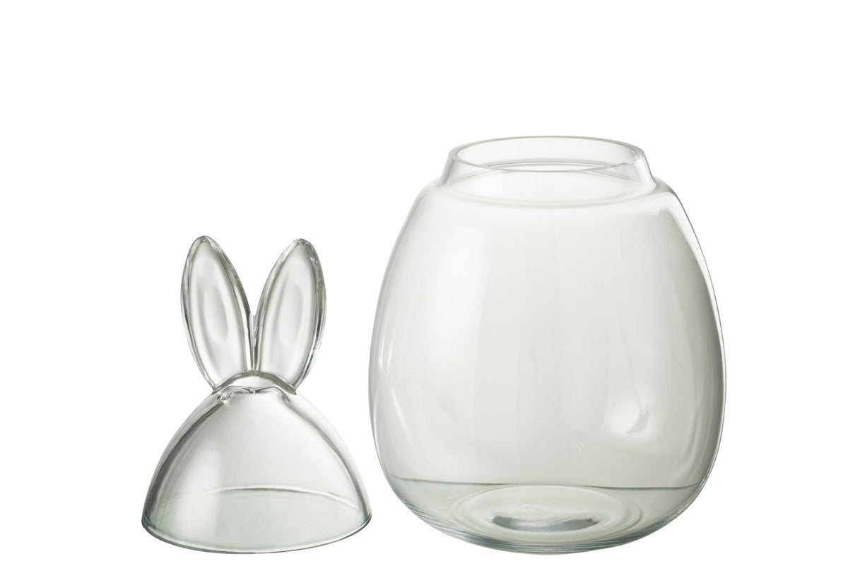 J-Line voorraadpot Konijn - glas - transparant - large