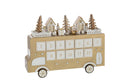J-Line decoratie Bus Adventkalender - multiplex - goud/wit