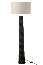 J-Line vloerlamp Schroefdraad Ailanthus - hout - zwart/grijs