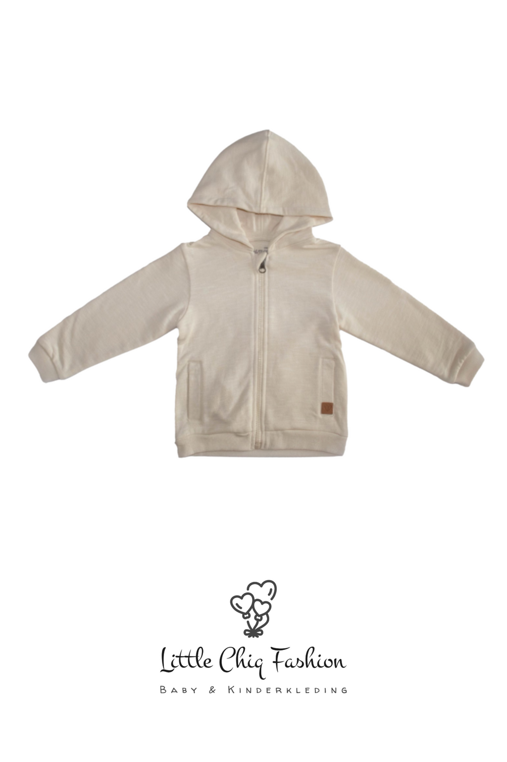 Little Chiq Baby Vest beige met capuchon