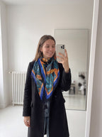 Sjaal Dames Print 90x180 cm Oranje Synthetisch Shawl Dames