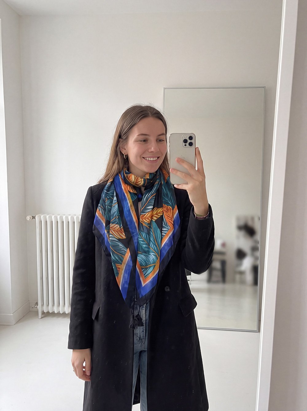 Sjaal Dames Print 90x180 cm Oranje Synthetisch Shawl Dames