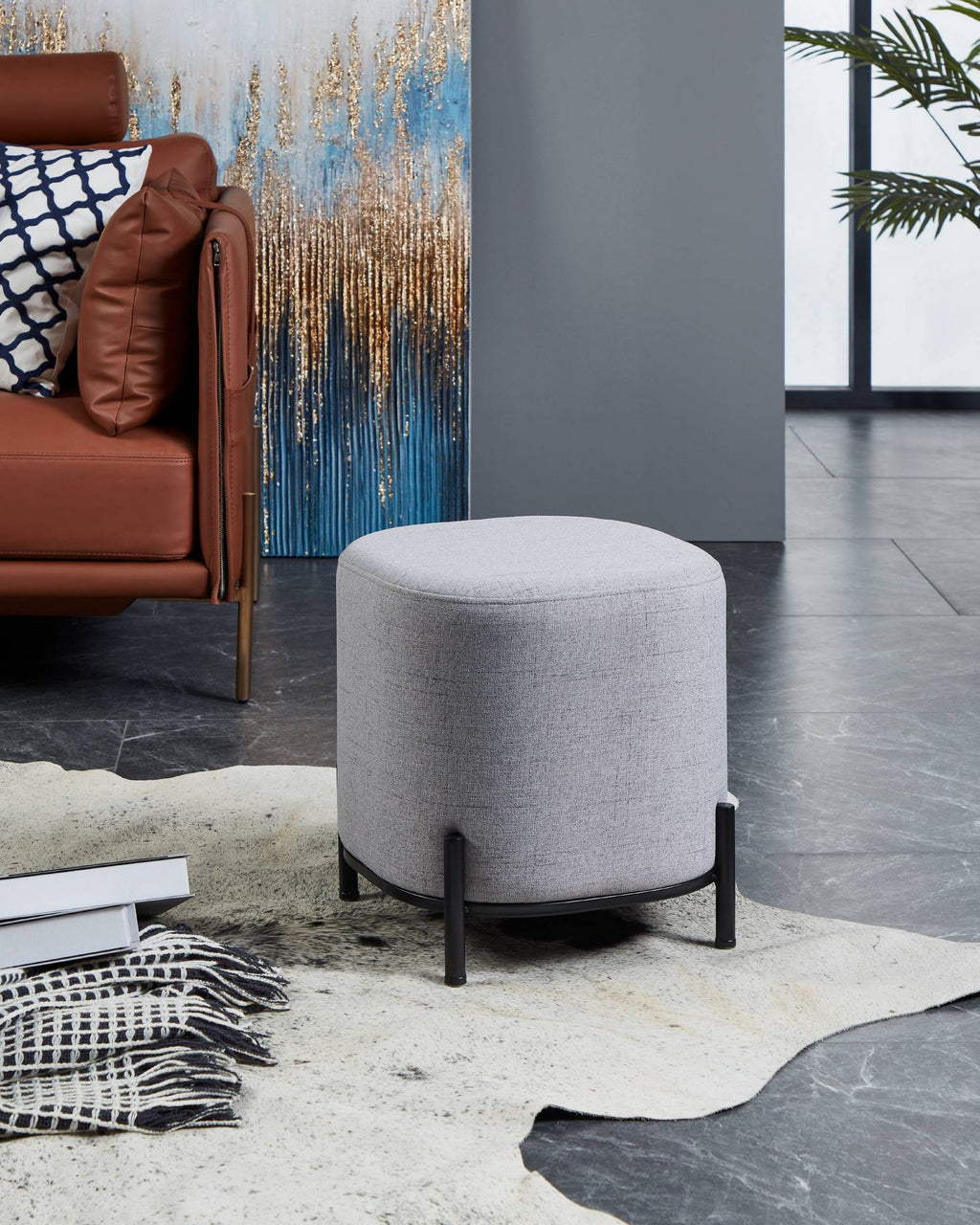Hocker Mashike Grijs 38x41 cm