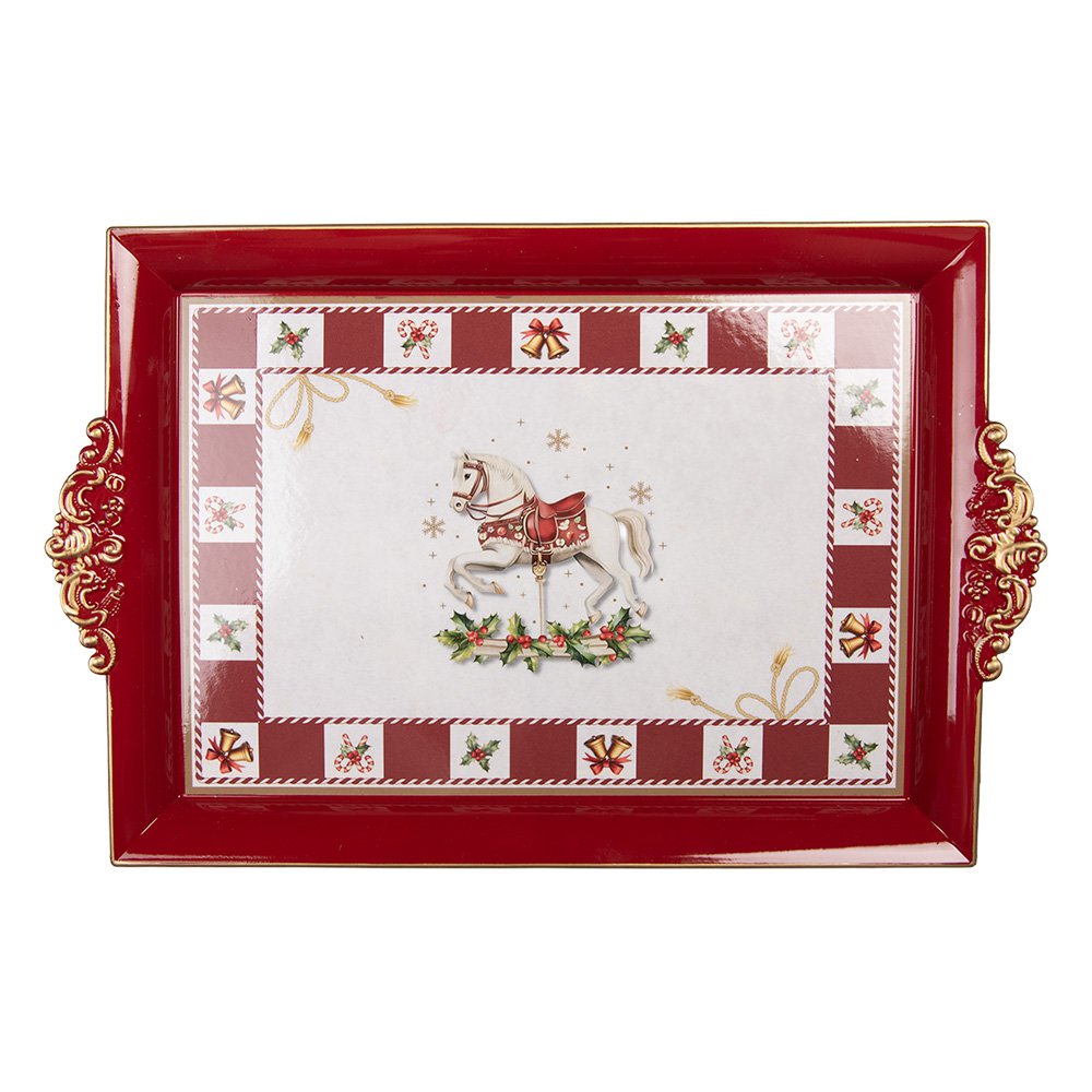Dienblad 41x26x3 cm Rood Kunststof