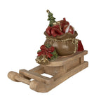 Beeld Slee 38x16x29 cm Bruin Polyresin Kerstdecoratie
