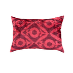 Velvet Ikat Kussen Burgundy 60x40 cm