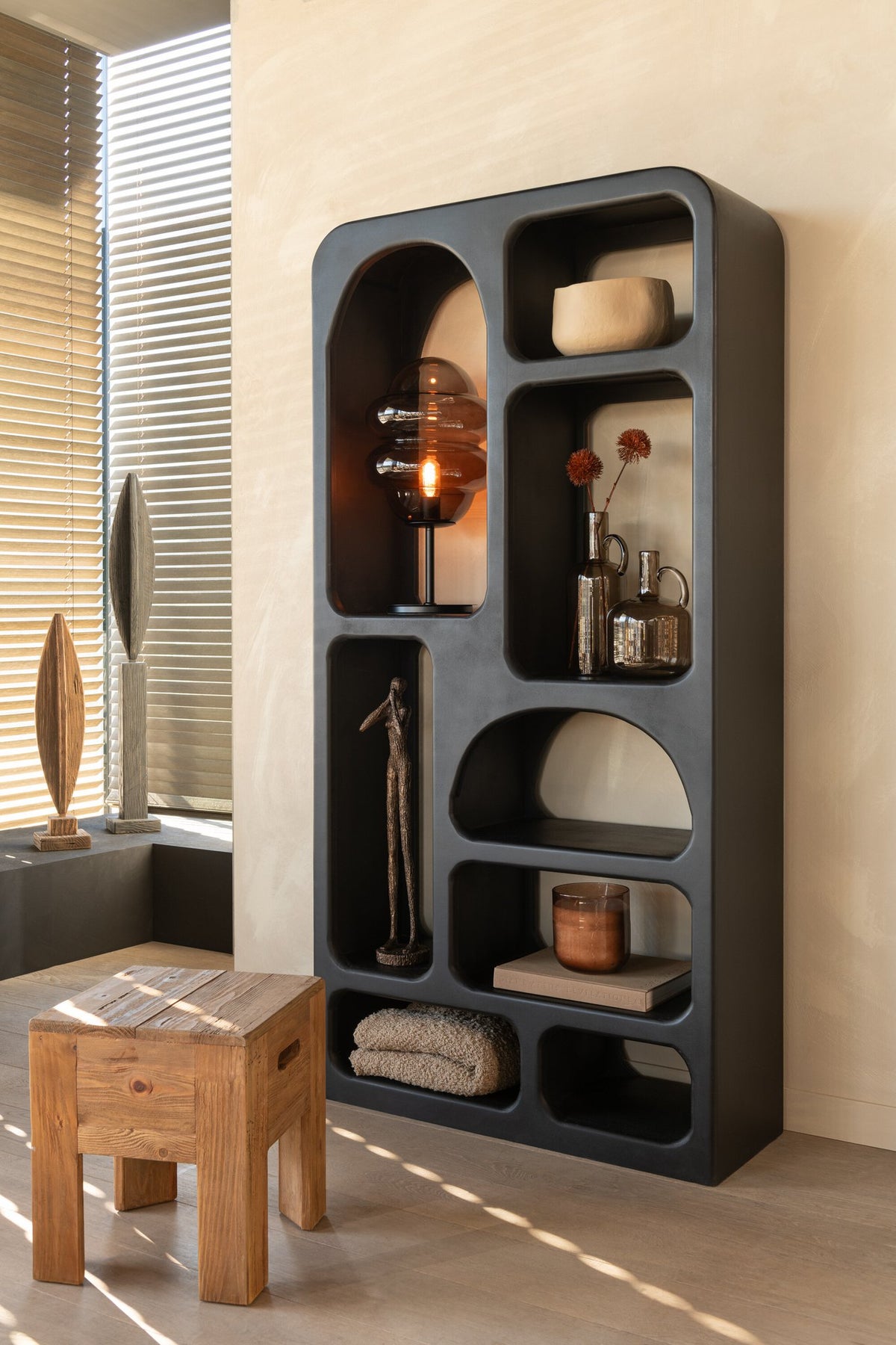 J-Line tafellamp Honinglepel - glas - bruin