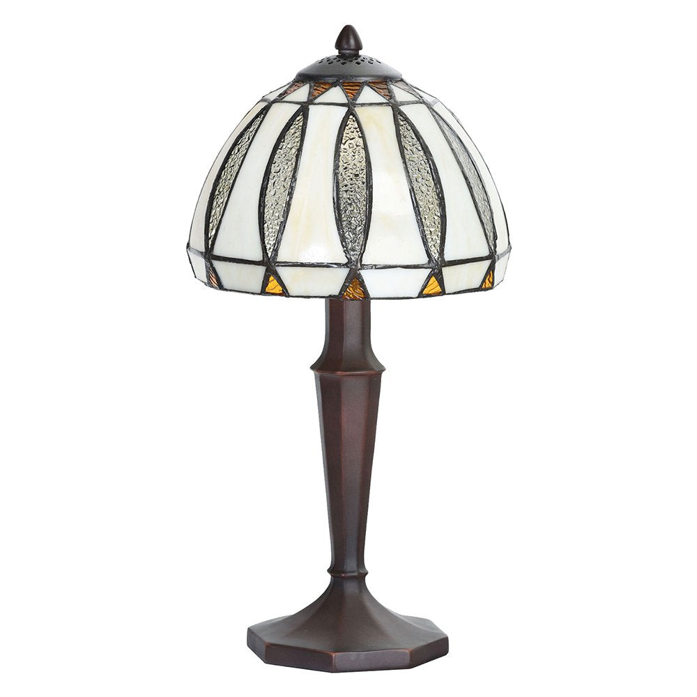 Tiffany Tafellamp Ø 19x40 cm Beige Glas Tiffany Bureaulamp