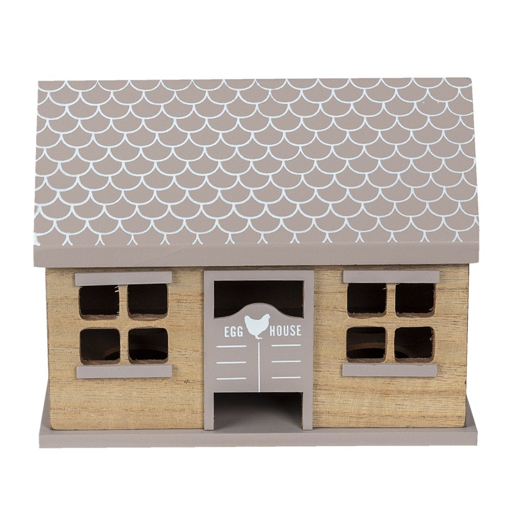 Eierkastje Huis 23x13x18 cm Bruin Hout Eierhouder