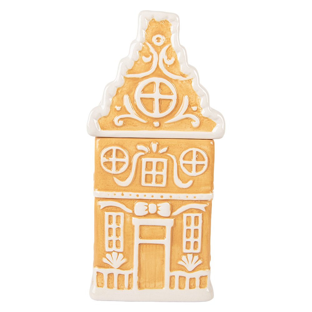 Voorraadpot Deksel Gingerbread house 13x11x24 cm Bruin Keramiek