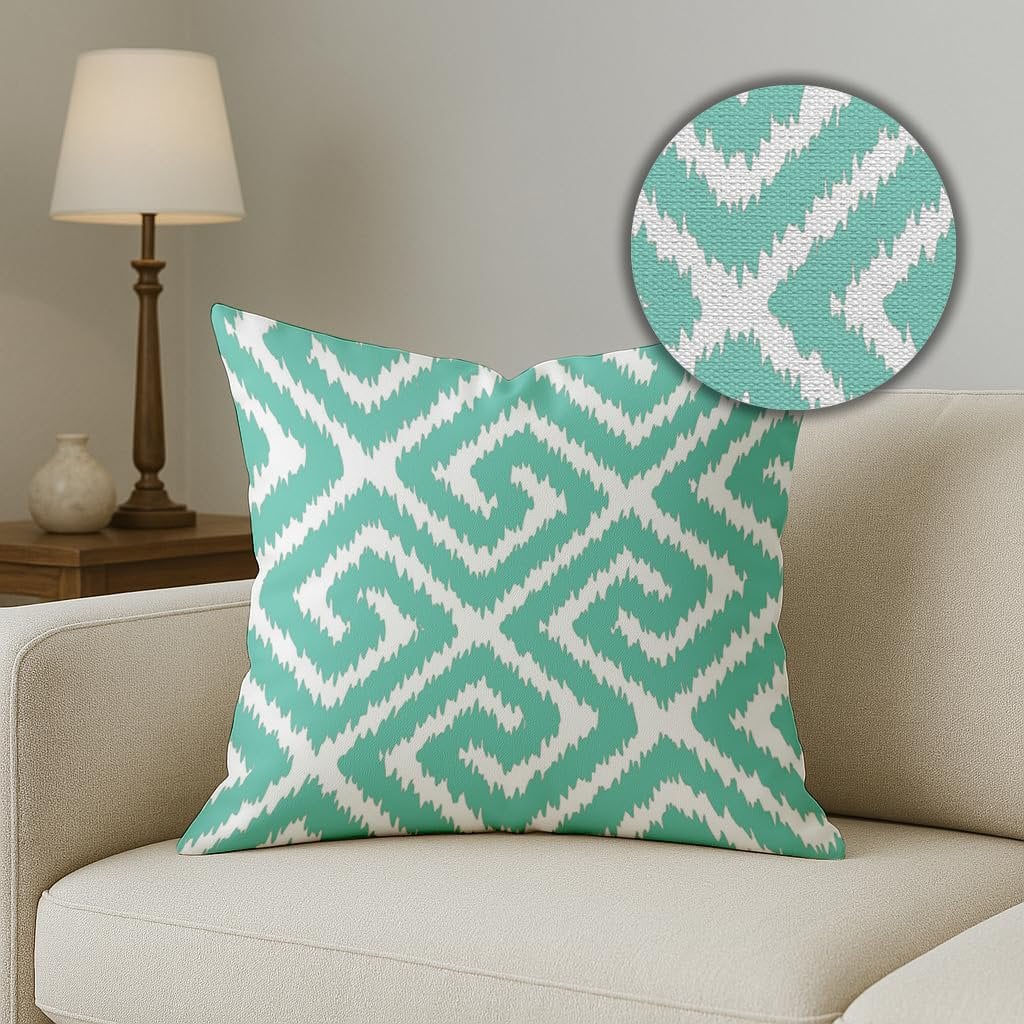 Kussenhoezen – Polykatoen Ikat geometrische print – 16x16 inch, set van 5