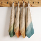 Katoenen bamboe wafelhanddoek - Dip Dye