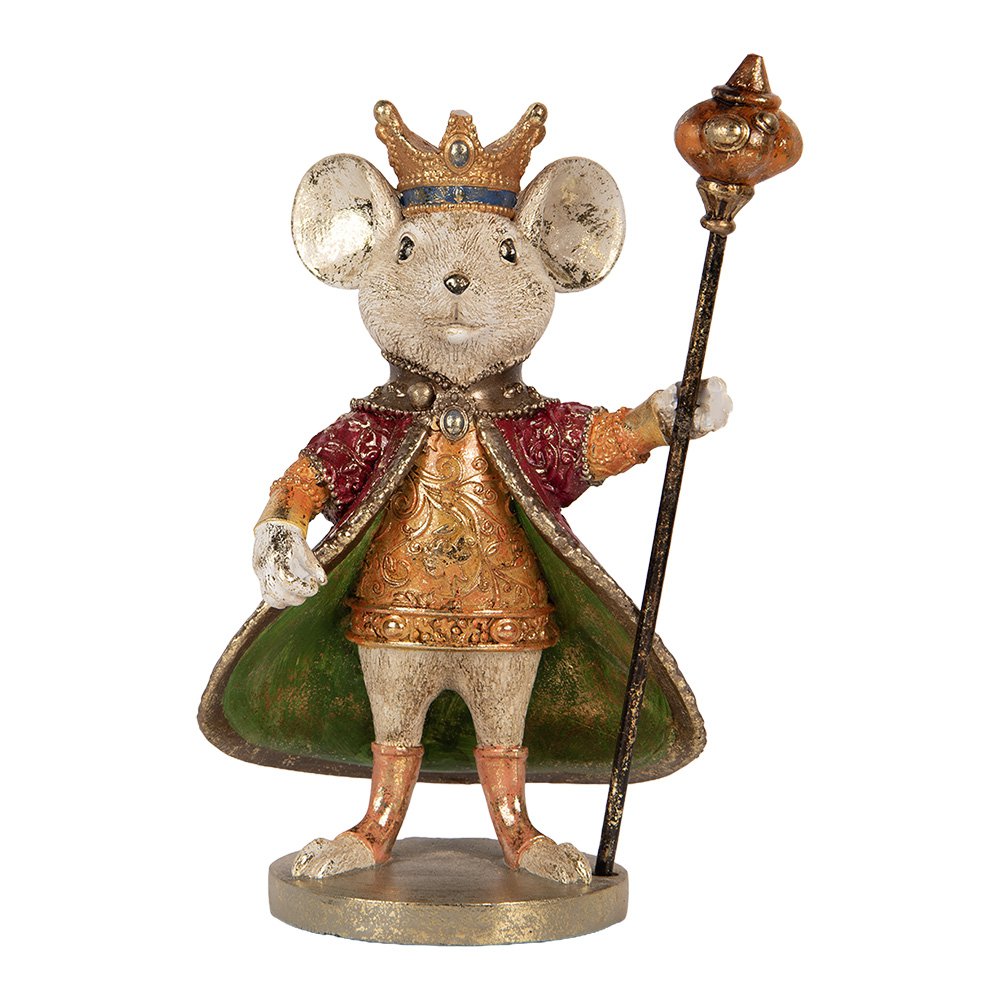 Decoratie Beeld Muis 18x12x25 cm Wit Kunststof