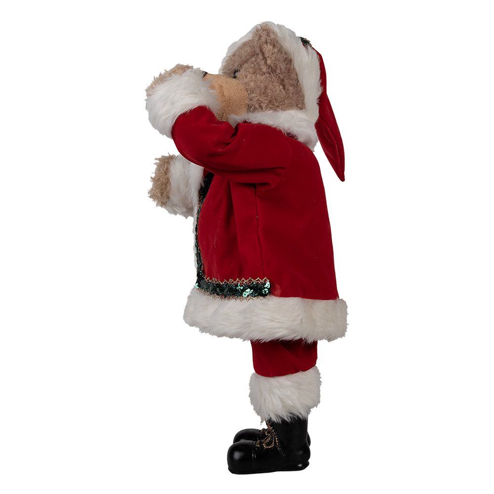 Kerstdecoratie Beeld Beer 51 cm Rood Kunststof Kerstman