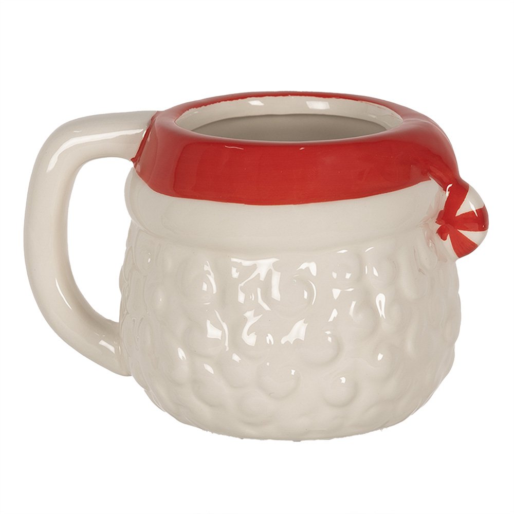 Mok Kerstman 450 ml Wit Rood Keramiek Theemok
