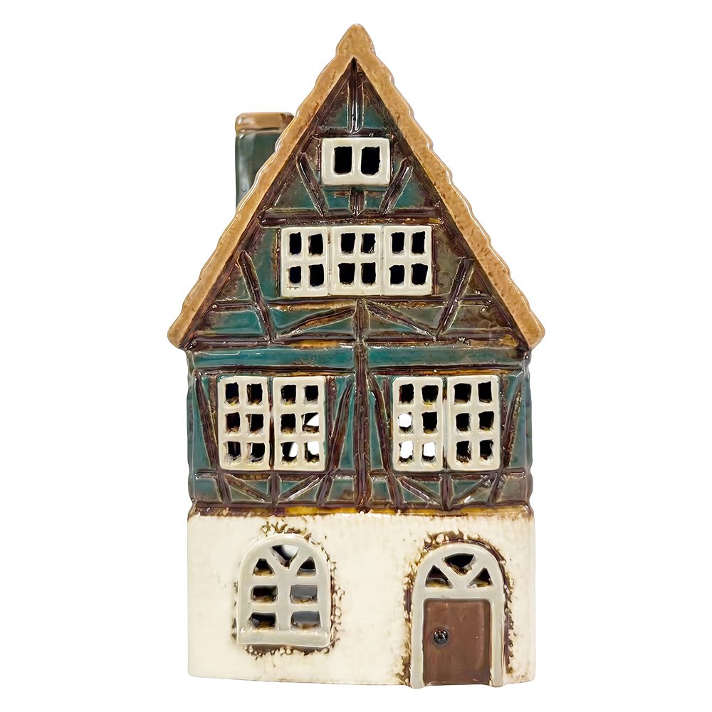 Waxinelichthouder Huis Blauw Keramiek Waxinelichthouder