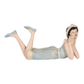 Decoratie Beeld Vrouw 26x12x9 cm Beige Kunststof
