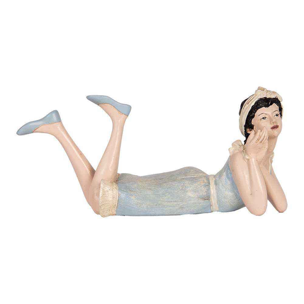 Decoratie Beeld Vrouw 26x12x9 cm Beige Kunststof