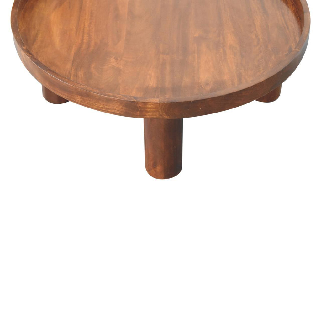 Massief houten Crescent Kastanje salontafel, bruin