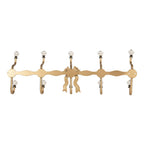 Wandkapstok 5 Haken 50x7x17 cm Goudkleurig Metaal
