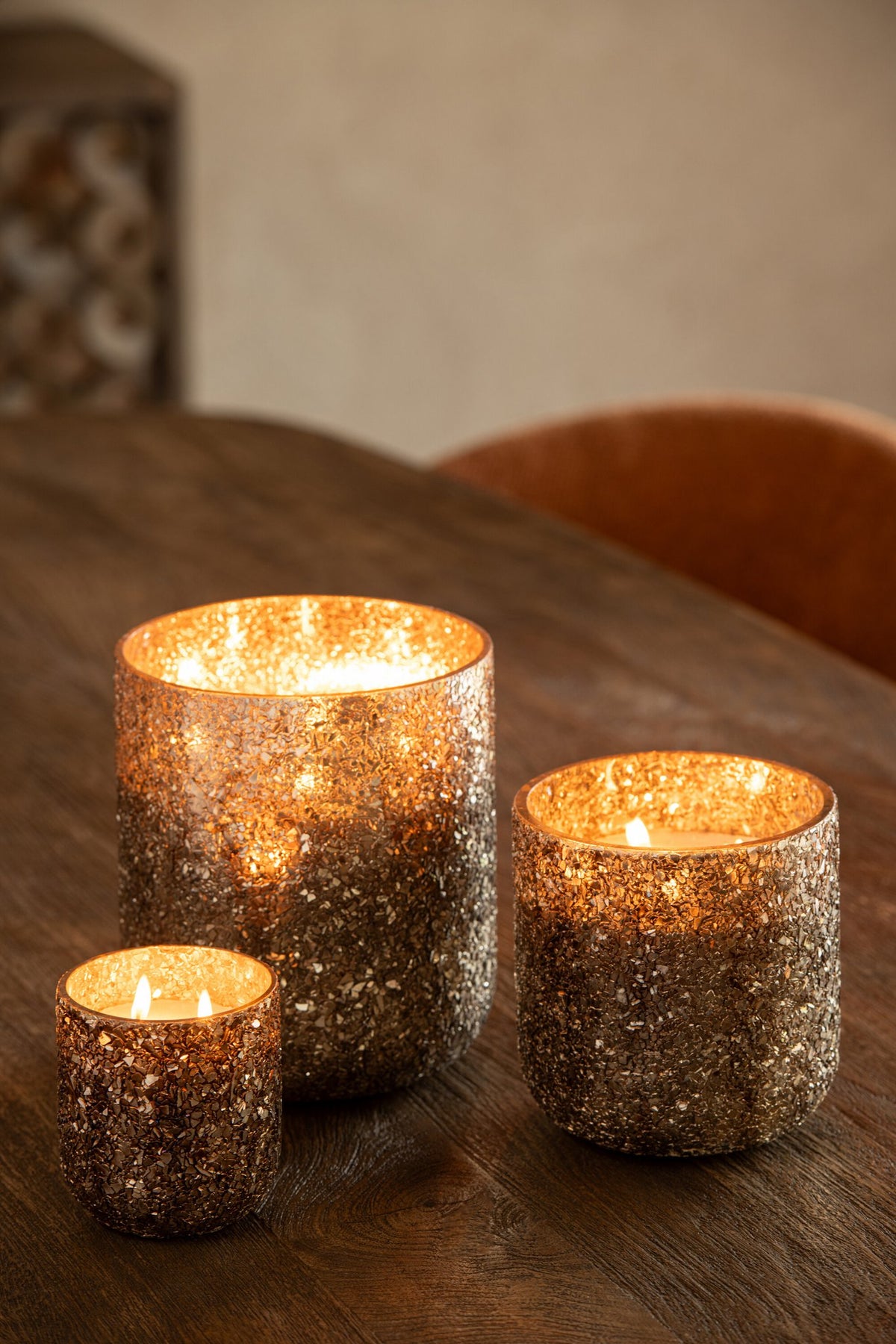 J-Line geurkaars Luxuria - Cookie Crunch - glas - brons - XL - 120U