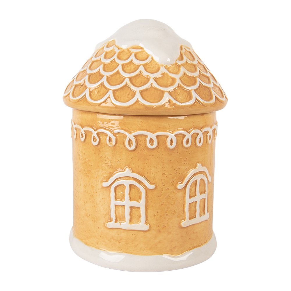 Voorraadpot Deksel Gingerbread house Ø 13x17 cm Bruin Keramiek