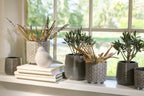 J-Line bloempot Effen - keramiek - grijs - small - Ø 12 cm