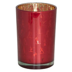 Theelichthouder ski rood goud large 18cm*