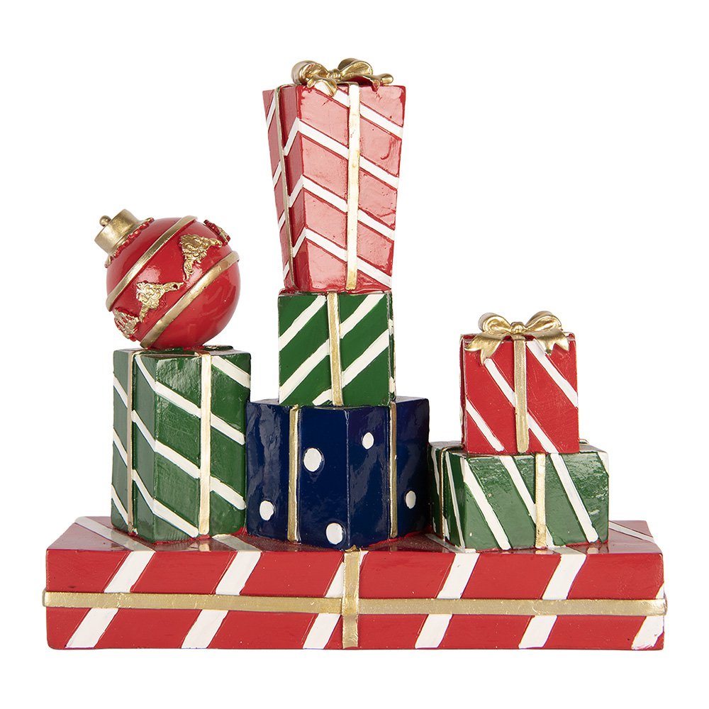 Kerstdecoratie Beeld Cadeau 21x7x21 cm Rood Kunststof