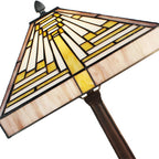 Tiffany Tafellamp 31x31x48 cm Beige Paars Glas Tiffany Bureaulamp
