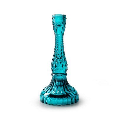 Kandelaar 'sita' petrol blauw h22,5 d9,5 cm