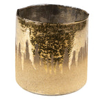 Theelichthouder Ø 10x10 cm Goudkleurig Bruin Glas Waxinelichthouder