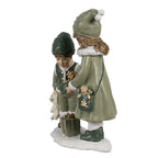Decoratie Beeld Kinderen 10x5x13 cm Groen Polyresin Kerstdecoratie