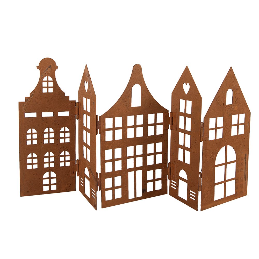 Decoratie Beeld Huis 45x1x21 cm Bruin Metaal