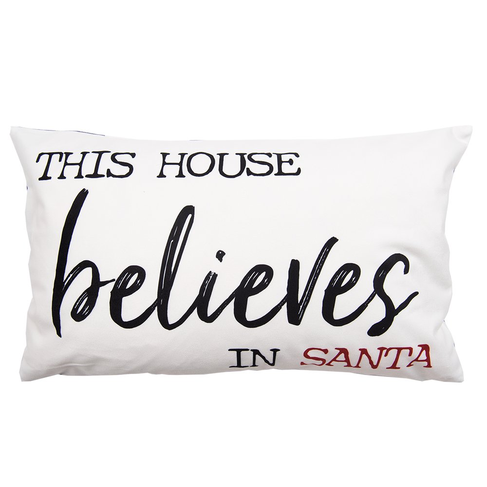 Kussenhoes 30x50 cm wit Zwart Polyester Sierkussenhoes