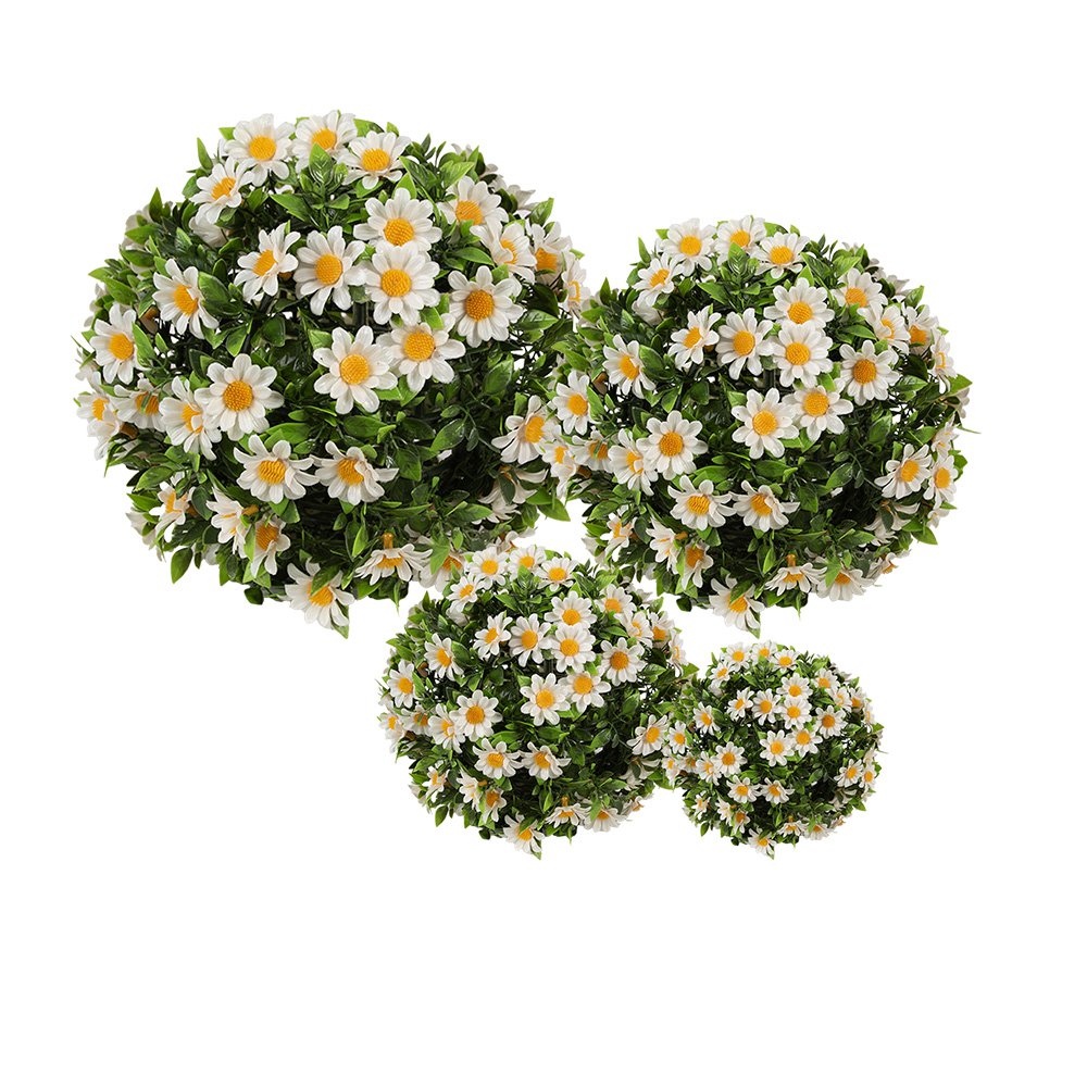 Buxus bol Ø 22 cm Wit Groen Kunststof