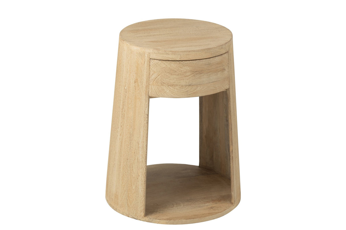 J-Line Bijzettafel Drawn Mango Hout/Mdf Naturel