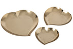 J-Line Decoratieve hartschalen - staal - goud - set van 3