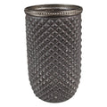 Theelichthouder Ø 10x17 cm Grijs Glas Waxinelichthouder