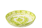 J-Line kom Granada Low - keramiek - wit/groen - large - Ø 25 cm