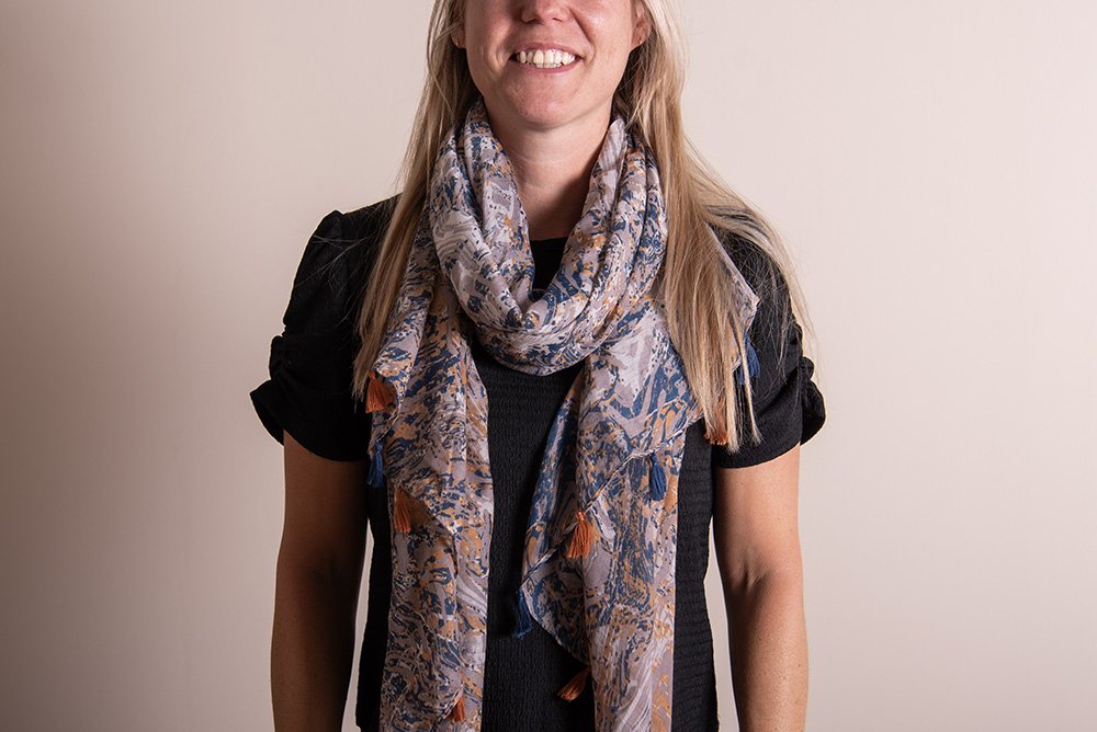 Sjaal Dames Print 90x180 cm Oranje Polyester Shawl Dames