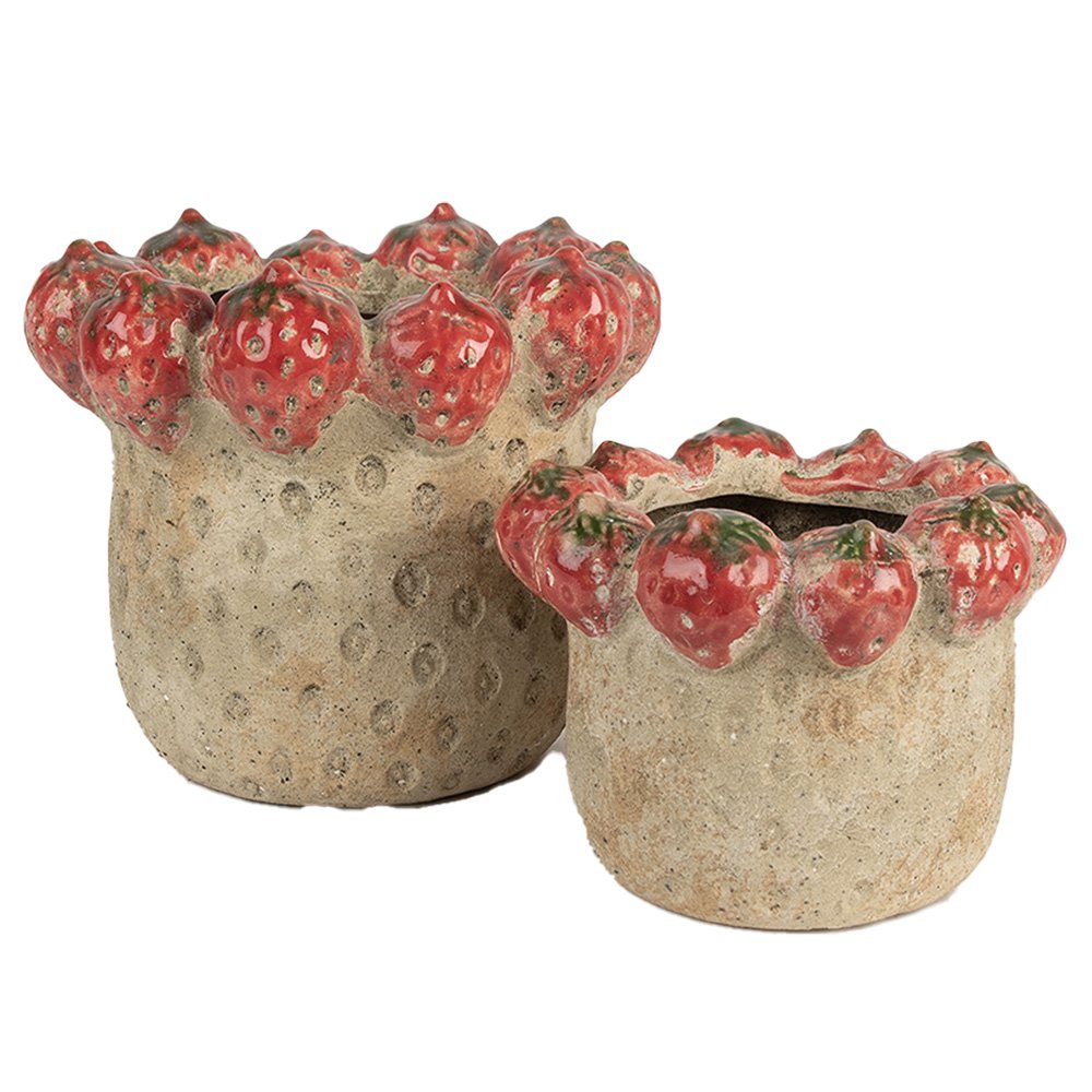Bloempot Ø 15x12 cm beige terracotta