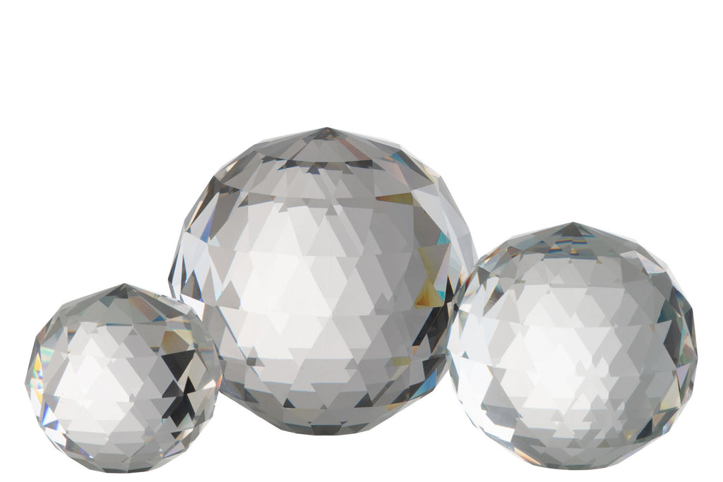 J-Line Theelicht Bal Kristal Transparant
