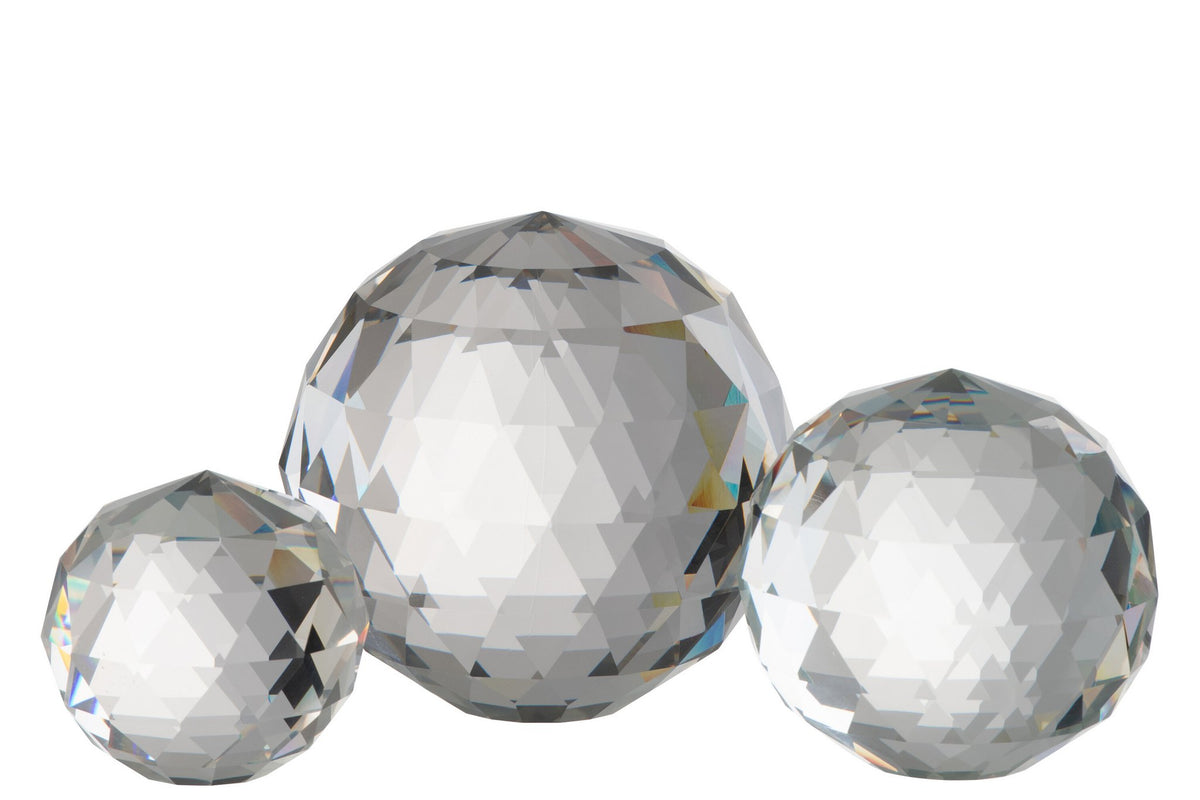 J-Line Theelicht Bal Kristal Transparant