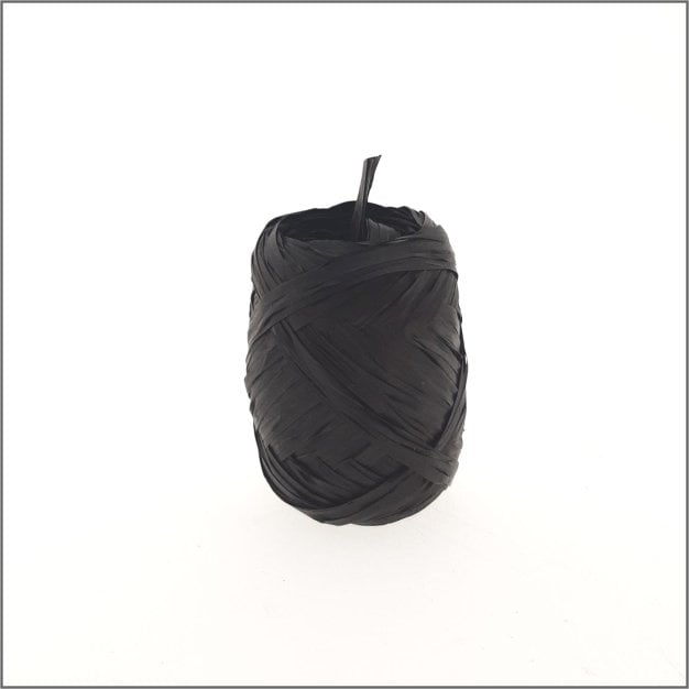 Raffia lint-zwart - 20 meter