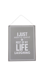 J-Line Plakkaat Life/Vie Engels/Frans Metaal Grijs/Wit
